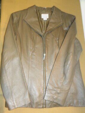 DESIGNER EAST 5th 100% GENUINE LEATHER DARK ARMY GREEN COAT WOMEN'S SIZE MEDIUM